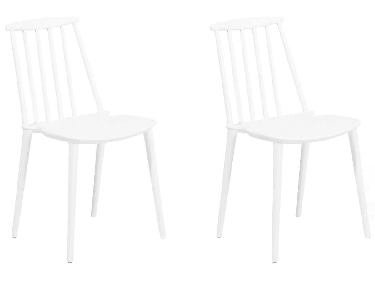Beliani Zestaw do jadalni 2 krzesła białe VENTNOR