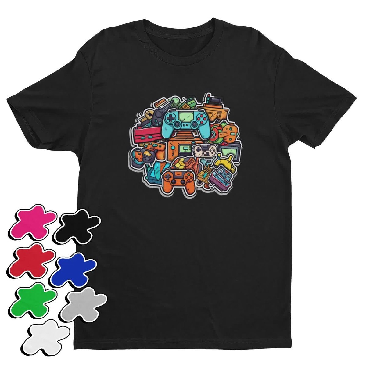 Koszulka T-Shirt Dziecięca Z Nadrukiem Dla Gracza Pad Gammer Gry-L 146-152
