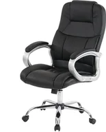 Fotele i krzesła biurowe - Profesjonalny fotel biurowy obrotowy Boston XXL wersja amerykańska, udźwig 150 kg, imitacja skóry ~ czarny - miniaturka - grafika 1