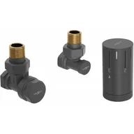 Zawory i kraniki - Mexen G05 zestaw termostatyczny kątowy, antracyt - W901-958-66 - miniaturka - grafika 1