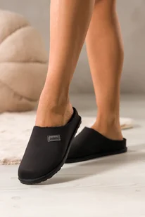 Czarne kapcie damskie Inblu obuwie domowe z wyjmowaną skórzaną wkładką XH999954 - Kapcie damskie - miniaturka - grafika 1