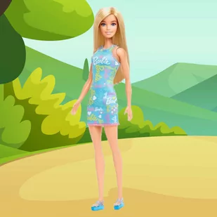 Mattel Barbie Lalka Blondynka W Sukience Klasyczna - Lalki dla dziewczynek - miniaturka - grafika 1
