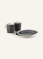 Talerze - Marimekko 4-Cz. Zestaw Śniadaniowy Oiva/Siirtolapuutarha schwarz - miniaturka - grafika 1