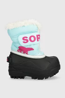 Buty dla dziewczynek - Sorel śniegowce dziecięce Toddler kolor turkusowy - grafika 1