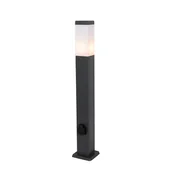 Lampy ogrodowe - QAZQA Buitenlamp donkergrijs 80 cm met stopcontact IP44 - Malios - miniaturka - grafika 1
