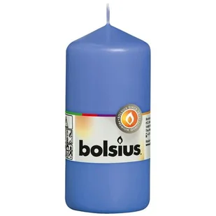 Świeca pieńkowa 12 x 5,8 cm chabrowy niebieski BOLSIUS - Świece - miniaturka - grafika 1