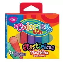 Patio Colorino 6szt Plastelina brokatowa - Masy plastyczne - miniaturka - grafika 1