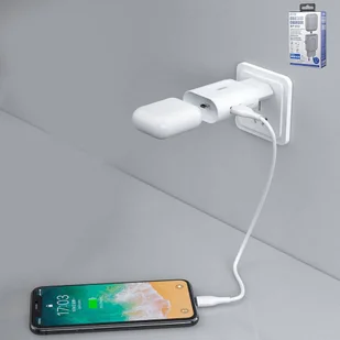Remax Cole ładowarka sieciowa EU USB do telefonu / do AirPods (2 / 1) 2.1A biały (RP-U32 EU white) - Ładowarki do telefonów - miniaturka - grafika 3
