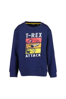 Bluzy dla chłopców - Granatowa bluza dresowa T-Rex - grafika 1