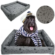 Legowiska dla psów - Legowisko Dla Psa Kanapa Posłanie 75X65 Cm Wodoodporne Poduszki Pikowane Kość Czarna - miniaturka - grafika 1