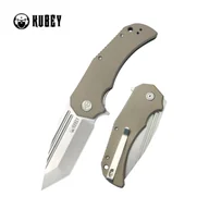 Noże - Nóż składany Kubey Bravo One Tanto Tan G10, Bead Blasted AUS-10 by Mikkel Willumsen (KU318C) - miniaturka - grafika 1