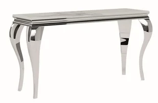Konsolka glamour PRINCE C CERAMIC BIAŁY CALACATTA/CHROM 120X40 - Konsole i sekretarzyki - miniaturka - grafika 1