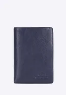 Portfele - Męski portfel skórzany średni z RFID granatowy - miniaturka - grafika 1