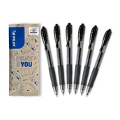 Długopisy - Zestaw długopisów żelowych PILOT G2 czarne 6 sztuk - miniaturka - grafika 1