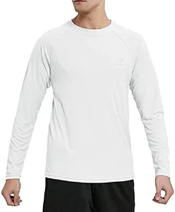 MeetHoo Rashguard męska koszulka z długim rękawem UV UPF 50+, luźna, rozciągliwa, ochrona przed promieniowaniem UV, z długim rękawem, do surfowania, pływania, biegania - Koszulki męskie - miniaturka - grafika 1