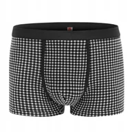 Majtki męskie - Bokserki męskie bawełniane wygodne CLASSIC czarne w kratkę XL Pako Jeans - miniaturka - grafika 1