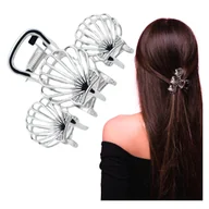 Ozdoby do włosów - Klamra do Włosów Srebrna Duża Spinka Muszelki Metalowa Lekka i Wytrzymała - miniaturka - grafika 1