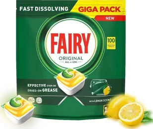 Fairy Fairy Original All in One Lemon – Kapsułki do zmywarki, cytrynowy zapach – 100 sztuk - Akcesoria i części do zmywarek - miniaturka - grafika 1