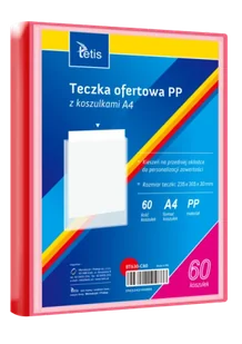 Teczka ofertowa A4 PP + 60 koszulek czerwona - Tetis - Teczki i skoroszyty - miniaturka - grafika 1