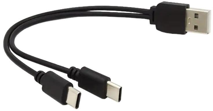 PREMIUMCORD Nabíjecí kabel USB 2.0, 2xUSB-C na USB, 15cm, černá