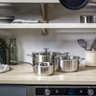 Zestaw garnków stalowych - 5 elementów / KitchenAid - Zestawy garnków i patelni - miniaturka - grafika 1