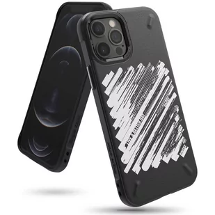 Ringke Onyx Design wytrzymałe etui pokrowiec iPhone 12 Pro Max czarny (Paint) (OXAP0046) - Etui i futerały do telefonów - miniaturka - grafika 1