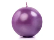 Gadżety na imprezę - PartyDeco Świeca "Kula" (FI 80) metalik, purpura, 6 szt, 1 o SKUMET80-062-OP - miniaturka - grafika 1
