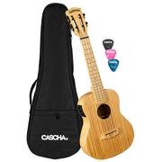 Inne instrumenty muzyczne - Cascha Cascha HH 2313E Bamboo Natural Ukulele Koncertowe EQ SET Gratis Prezent od Kup Instrument! HH 2313E - miniaturka - grafika 1