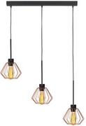 Lampy sufitowe - LAMPA WISZACA NA LISTWIE 3-PUNKTOWA POLA LOFT CZARNO-MIEDZIANA - miniaturka - grafika 1