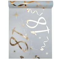 Gadżety dla niej i dla niego - Santex Bieżnik "18 urodziny złote biały" SANTEX 500 x 30 cm SX6158-18 - miniaturka - grafika 1