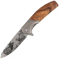 Noże - Nóż składany myśliwski Herbertz CJH motyw 3D Jeleń Olive Wood, Titanium Coated (44160 - 55009) - miniaturka - grafika 1