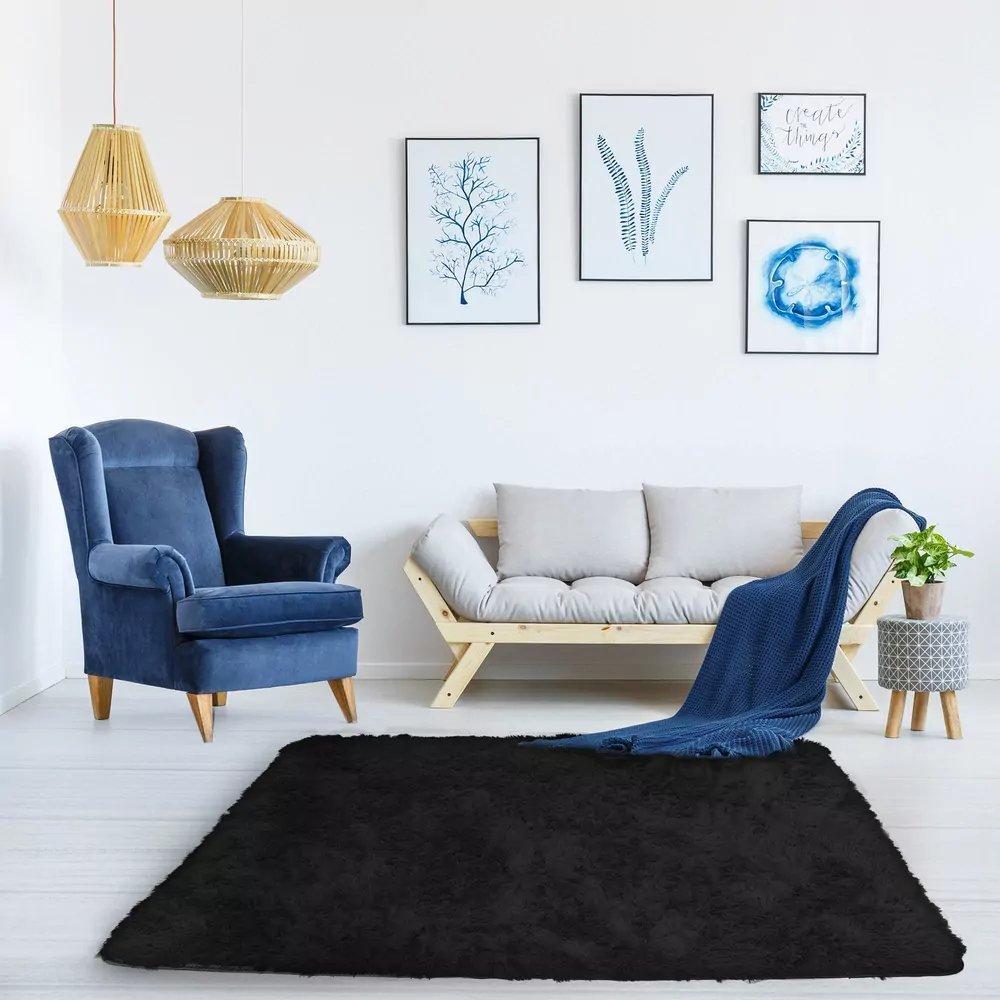 Strado Dywan pokojowy Shaggy Strado 160x220 BlackSky Czarny