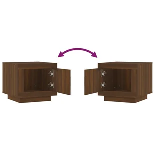 Lumarko Stolik kawowy, brązowy dąb, 51x50x45 cm - Ławy i stoliki kawowe - miniaturka - grafika 7