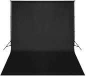 Akcesoria fotograficzne - vidaXL System zawieszenia tła z czarnym tłem 500 x 300 cm 160070 - miniaturka - grafika 1