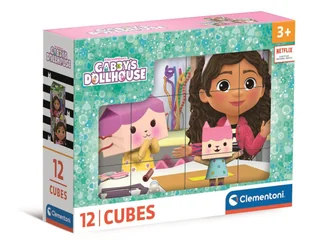 Clementoni, Klocki Sześcienne, Gabby’s Dollhouse, 12 el. - Układanki dla dzieci - miniaturka - grafika 1