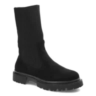 Botki damskie - Czarne Botki Filippo Modne Jesienne Buty Damskie - miniaturka - grafika 1