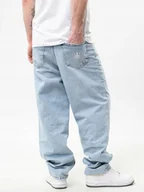 Spodnie męskie - Spodnie Jeansowe Baggy Z Uszkodzeniami Męskie Niebieskie Jigga Wear XL - miniaturka - grafika 1