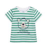 Bluzki dla niemowląt - T-shirt dla dziecka do 2 lat, z misiem i napisem dla mamy miś, dla taty niedźwiedź, w paski - miniaturka - grafika 1