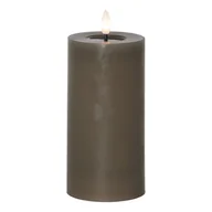Świece - Świeca LED woskowa FLAMME FLOW brązowo-szara 17,5cm 1500h - miniaturka - grafika 1