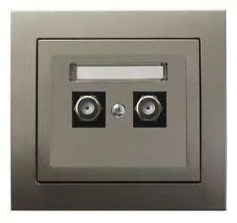 Ospel Kier satyna gniazdo antenowe podwójne typu F GPA-2WF/45 GPA-2WF/45 - Gniazdka elektryczne - miniaturka - grafika 1