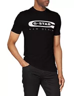 Koszulki męskie - G-STAR RAW T-shirt męski Graphic 4 Slim, czarny (Dk Black 336-6484), L - miniaturka - grafika 1