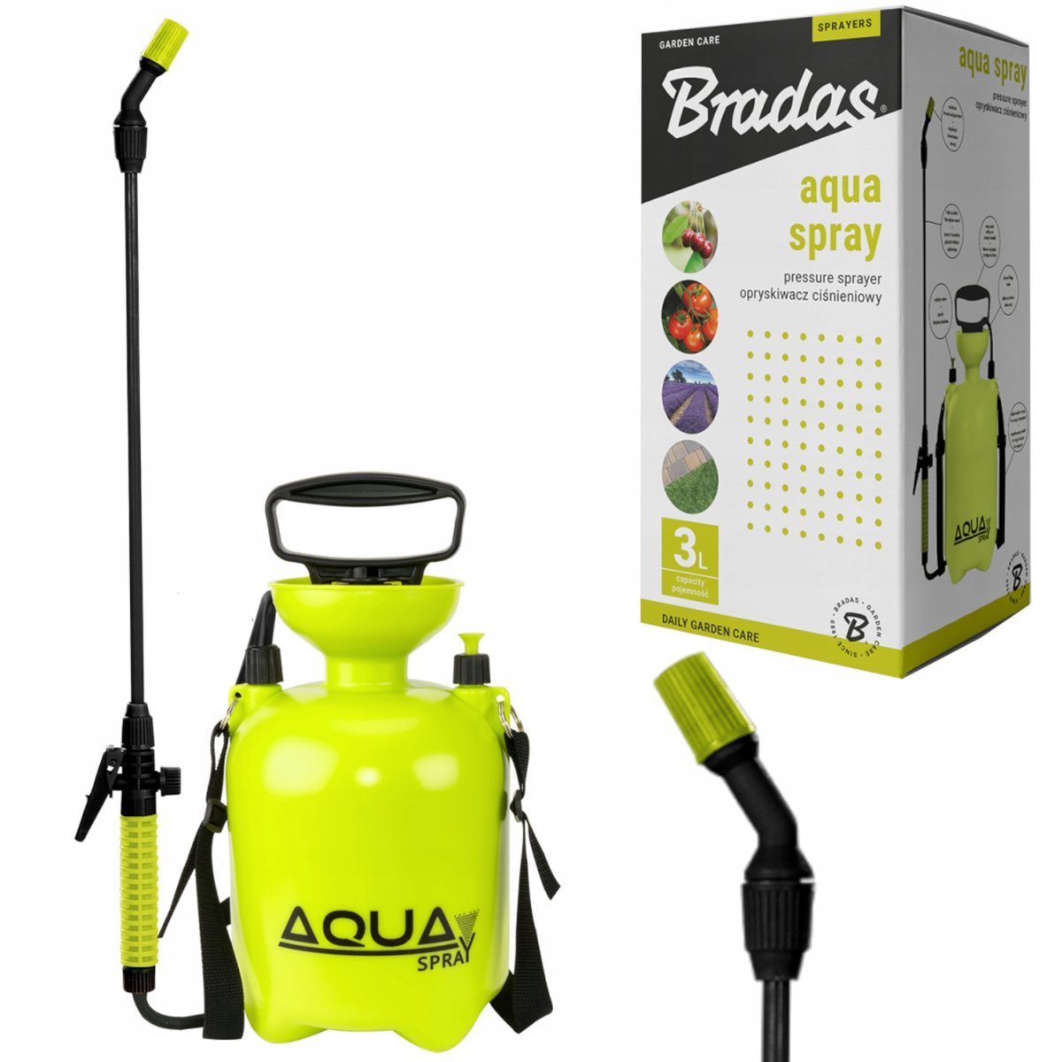 OPRYSKIWACZ CIŚNIENIOWY OGRODOWY SPRYSKIWACZ RĘCZNY SPRYSKIWACZ 3L BRADAS