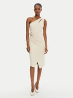 Sukienki - Rinascimento Sukienka koktajlowa CFC0122878003 Beżowy Regular Fit - miniaturka - grafika 1