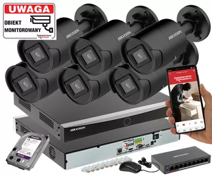 Profesjonalny zestaw monitoringu IP na 6 kamer HIKVISION DS-2CD2043G2-IU 4Mpx Pełna Analityka Acusense + Switch PoE - Zestawy do monitoringu - miniaturka - grafika 1