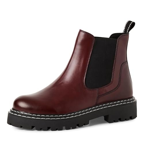 Marco Tozzi Damskie buty Chelsea 2-25491-43, modne kozaki, bordowe Comb, 38 EU, Bordeaux Comb, 38 EU