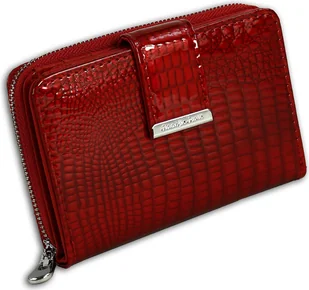 Jennifer Jones RFID Blocker portfel damski z prawdziwej skóry croco czerwony 9x3x12cm z zawieszką wróżki D2OPJ711R - Portfele - miniaturka - grafika 1