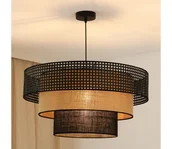 Lampy sufitowe - Brilagi - Żyrandol na lince DAKOTA LUNETA 1xE27/15W/230V śr. 60 cm czarny/beżowy - miniaturka - grafika 1