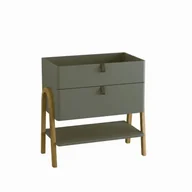 Szafki łazienkowe - Szafka pod umywalkę nablatową MOSS 70 cm szaro-zielony półma - miniaturka - grafika 1