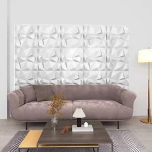 Lumarko Panele ścienne 3D, 24 szt., 50x50 cm, diamentowa biel, 6 m²! - Panele ścienne i boazeria - miniaturka - grafika 1