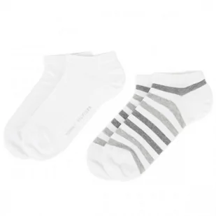 Skarpety Tommy Hilfiger Men Duo Stripe Sneaker 2 382000001 (kolor Biały, rozmiar 39-42) - Skarpetki damskie - miniaturka - grafika 1